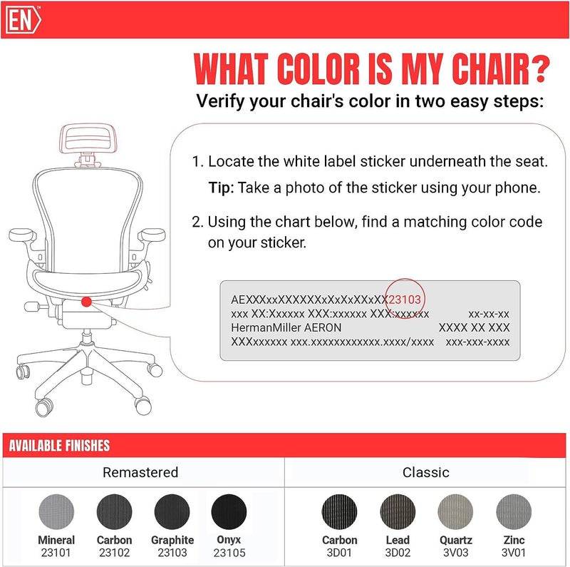 Engineered Now The Original Headrest for The Herman Miller Aeron Chair (H4 for Remastered, Graphite) - Image 3